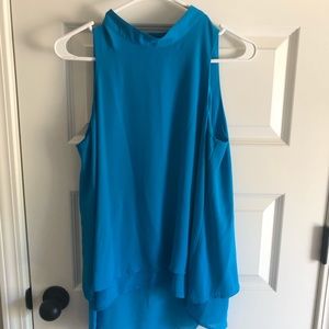 Blue tunic high neck tank top